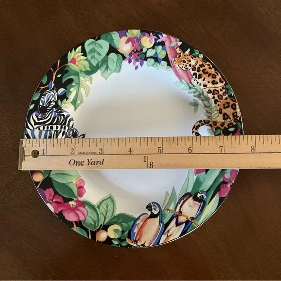Vintage VITROMASTER Sue Zipkin 1993 Rain Forest Jungle Salad Dish Plate EUC Y2K - Picture 2 of 3